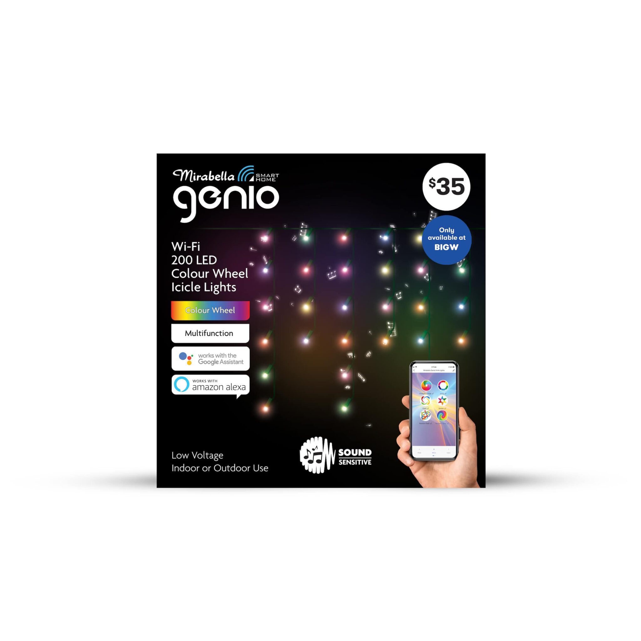 Mirabella Genio WiFi 200 LED Colour Wheel Icicle Lights Mirabella