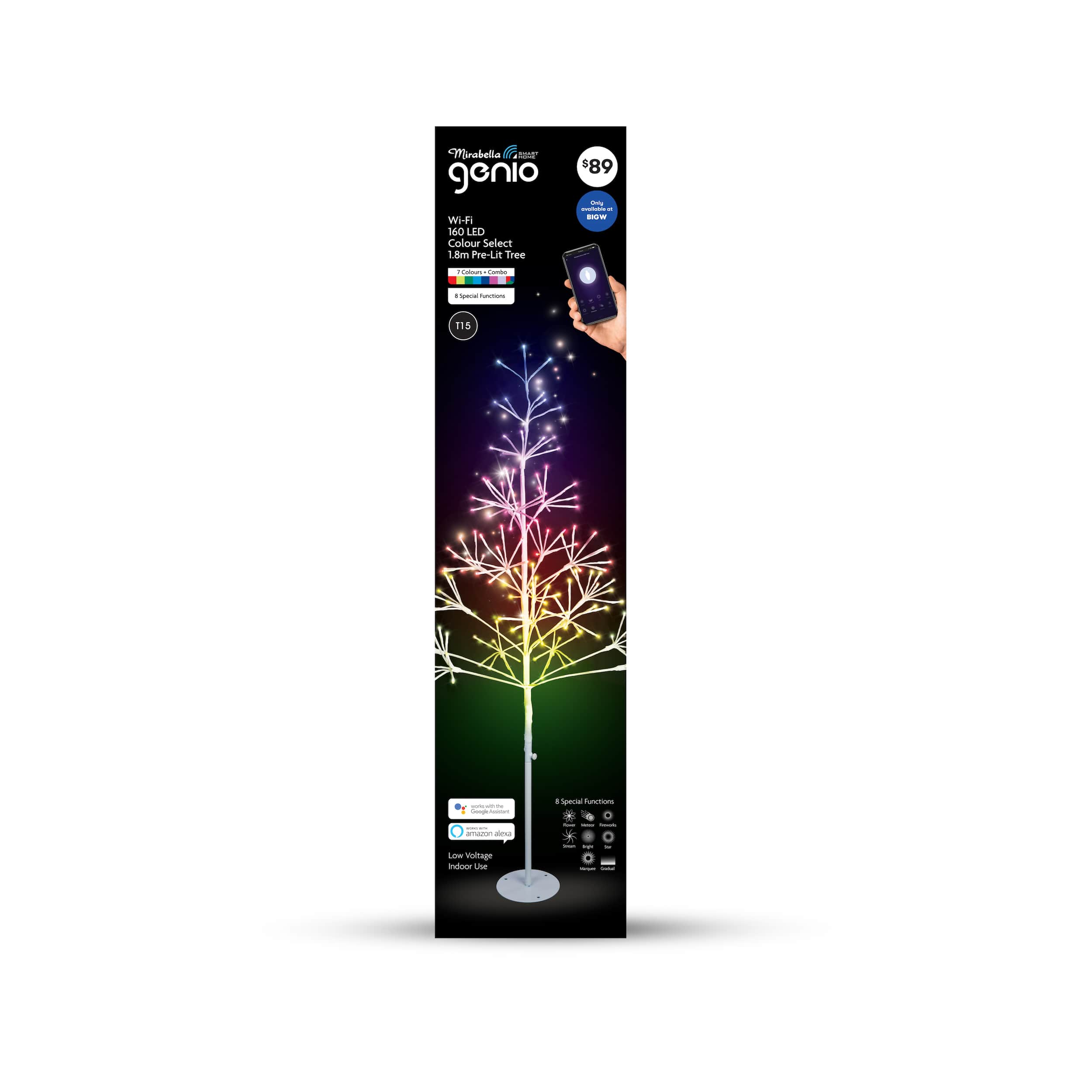 Mirabella Genio Wi-Fi 160 LED Colour Select 1.8m Pre Lit Tree
