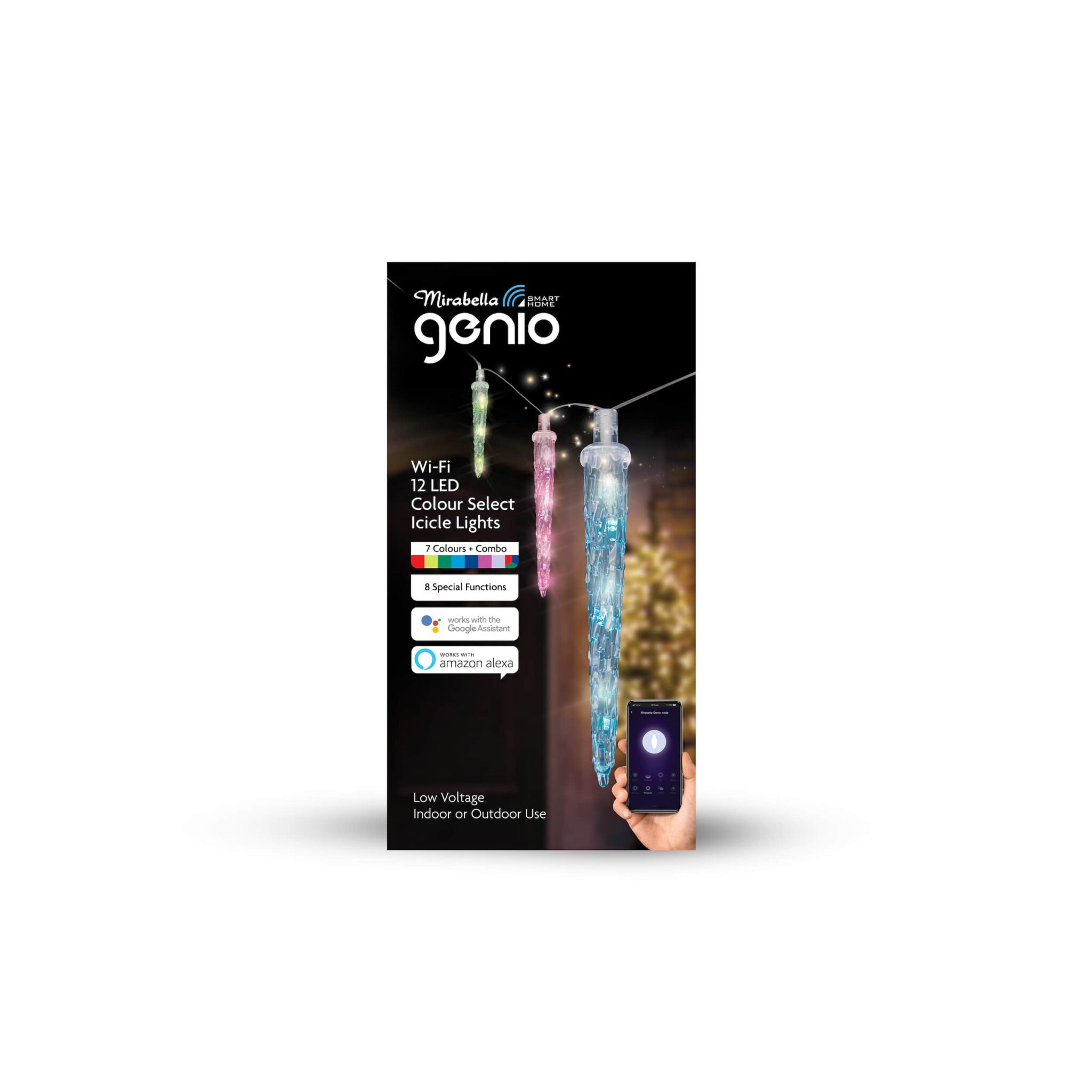 Mirabella Genio Wi-Fi 12 LED Colour Select Icicle Lights - Mirabella